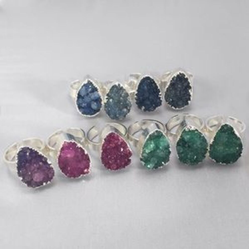 Druzy silver plated rings 2 for $25